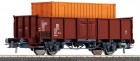 66411 Roco 2 axle Gondola car loaded with container